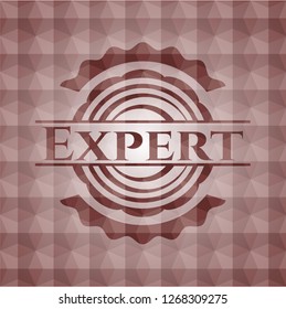 Expert red geometric badge. Seamless.