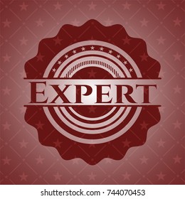 Expert retro red emblem