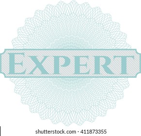 Expert rosette or money style emblem