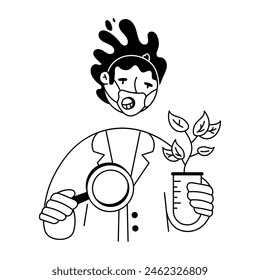 Expert Scientists Hand Drawn Mini Illustrations
