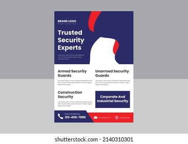plantilla de diseño de afiches de servicio de seguridad experto. diseño de póster de volante de expertos en seguridad profesional.
