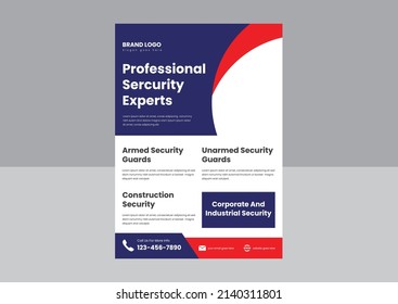 expert security service flyer poster design template. professional security experts leaflet flyer poster design.