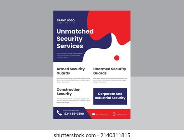 Mustervorlage für die Gestaltung von Sicherheitspatzen. professionelle Sicherheitsexperten Faltblatt Flyer Plakatdesign.