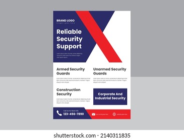 expert security service flyer poster design template. professional security experts leaflet flyer poster design.