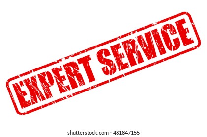 EXPERT SERVICE red stamp text on white
