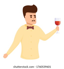 Expert sommelier icon. Cartoon of expert sommelier vector icon for web design isolated on white background
