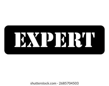 Expert stamp symbol, label sticker sign button, text banner vector illustration .