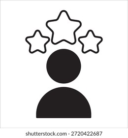 Vector de esquema de icono de stock experto