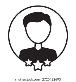 Vector de esquema de icono de stock experto