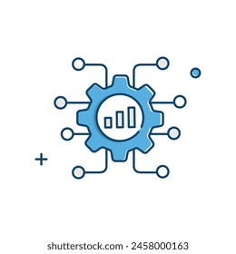 Diseño de iconos de Vector de Asistencia de decisión de IA de sistema experto