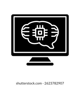 Expert System glyph, mini illustration icon. use for modern concept, print, UI, UX kit, web and app development. Vector EPS 10, related to artificial intelligence, technology theme
