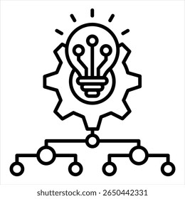 Expert System Icon Line Vector Illustration