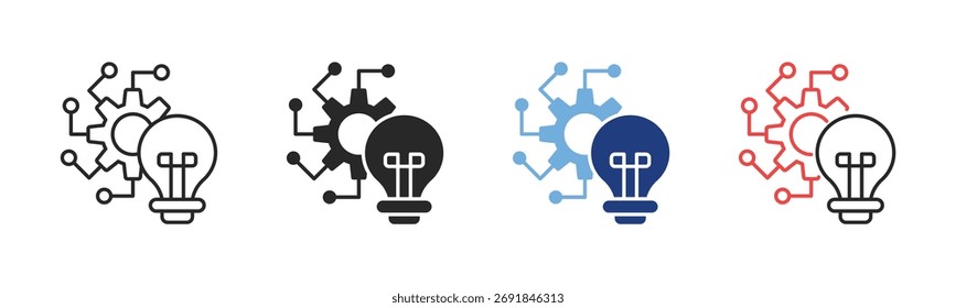 Conjunto de ícones de sistema especializado com ilustração de vetor de vários estilos