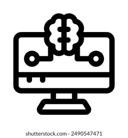 icono experto del sistema con contorno de estilo