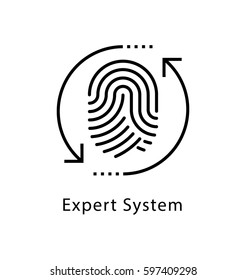 Expert System Vector Line Icon