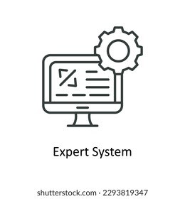 vector de sistema experto    iconos de esquema. Material gráfico simple