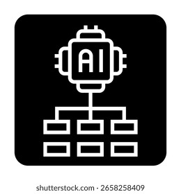 Expert Systems schwarzes flaches Symbol.Minimales sauberes Symbol für Apps und Websites. Moderne einfache Symbole für UI UX und Branding