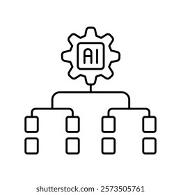 Expert Systems black line icon. Vector isolated element. Editable stroke.