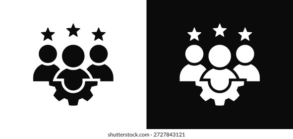 Expert Team Icon Set Black And White
