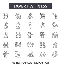 Expert Witness Line Icons, Signs, Vector Set, Outline Illustration Concept 