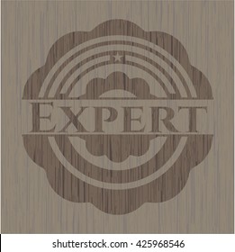 Emblema de madera experto. Retro