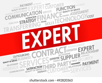 Expert word cloud collage, business concept background