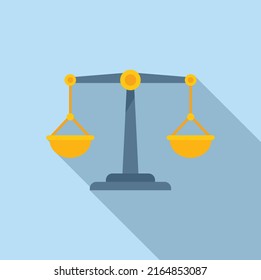 Expertise balance icon flat vector. Quality expert. Work trust