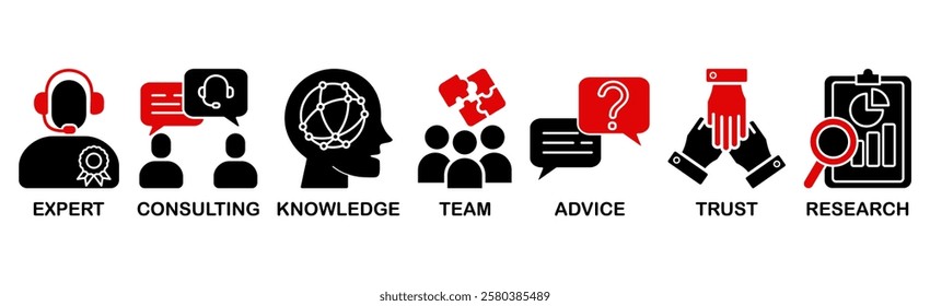 Expertise banner web icon vector illustration concept representing high-level knowledge and experience with an icon of expert  consulting  knowledge  team  advice  trust  and research