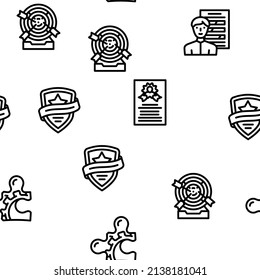 Expertise Business Processing Vector Seamless Pattern Thin Line Illustration