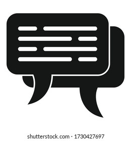 Icono de chat experto. Ilustración simple de la experiencia Icono del vector de chat para el diseño web aislado en fondo blanco