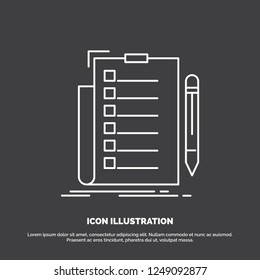 expertise, checklist, check, list, document Icon. Line vector symbol for UI and UX, website or mobile application