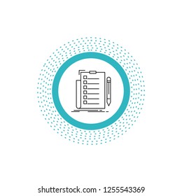 expertise, checklist, check, list, document Line Icon. Vector isolated illustration
