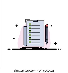 expertise, checklist, check, list, document Flat Color Icon Vector