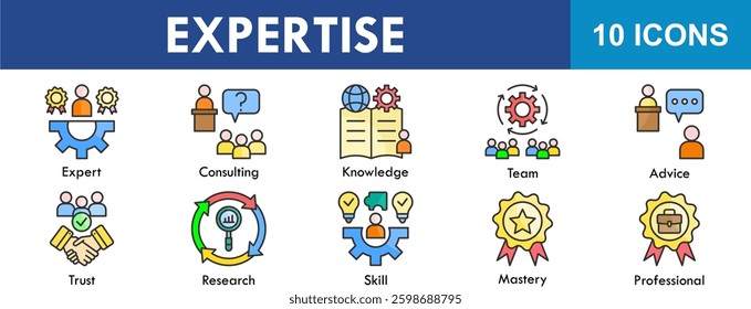 Expertise collection set. Containing design business, professional, development, concept, teamwork