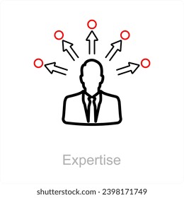 Conocimiento y concepto de icono de expertos