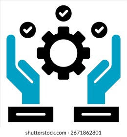 Ilustración vectorial de iconos de glifo azul