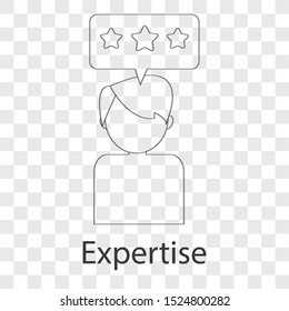 Expertise icon concept on transparency background.  Creative design project. Line vector illustration use for your mobile app or presentation.
