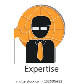 Expertise icon concept on white background. Creative  idea design use for your project . Flat vector illustration for presentation, web page or mobile app.