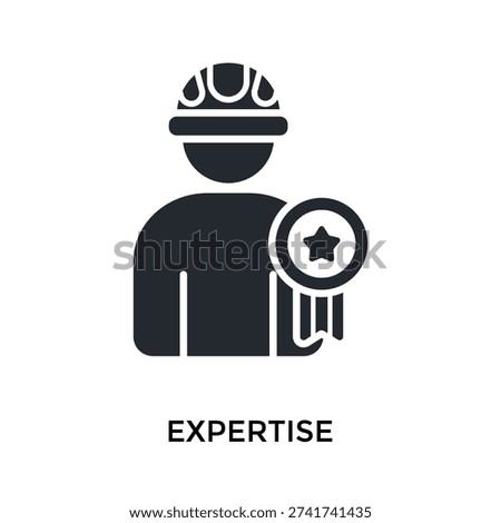 Expertise Icon Glyph Style. Vector Illustration For Graphic Design