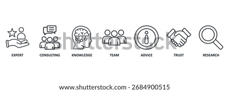 Expertise icon set with the words 