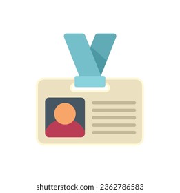Expertise id card icon flat vector. Quality expert. Work guarantee isolated