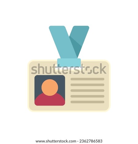 Expertise id card icon flat vector. Quality expert. Work guarantee isolated