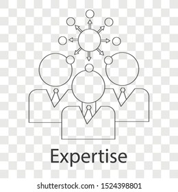 Expertise line icon on transparency background. Expertise creative idea design. Vector illustration use for your mobile app or your project.