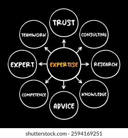 Expertise mind map, business concept for presentations and reports