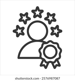 Expertise Outline Icon Vector Illustration