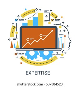 Expertise, statistics or marketing analysis icon concept
