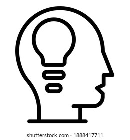 Expertise thinking icon. Outline expertise thinking vector icon for web design isolated on white background