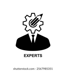 Experts icon.An expert is someone who has a broad and deep understanding isolated on background vector illustration.