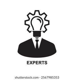 Experts icon.An expert is someone who has a broad and deep understanding isolated on background vector illustration.