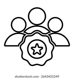 Experts line icon design. Experts thin black outline symbol vector illustration. editable stroke icon on transparent background.